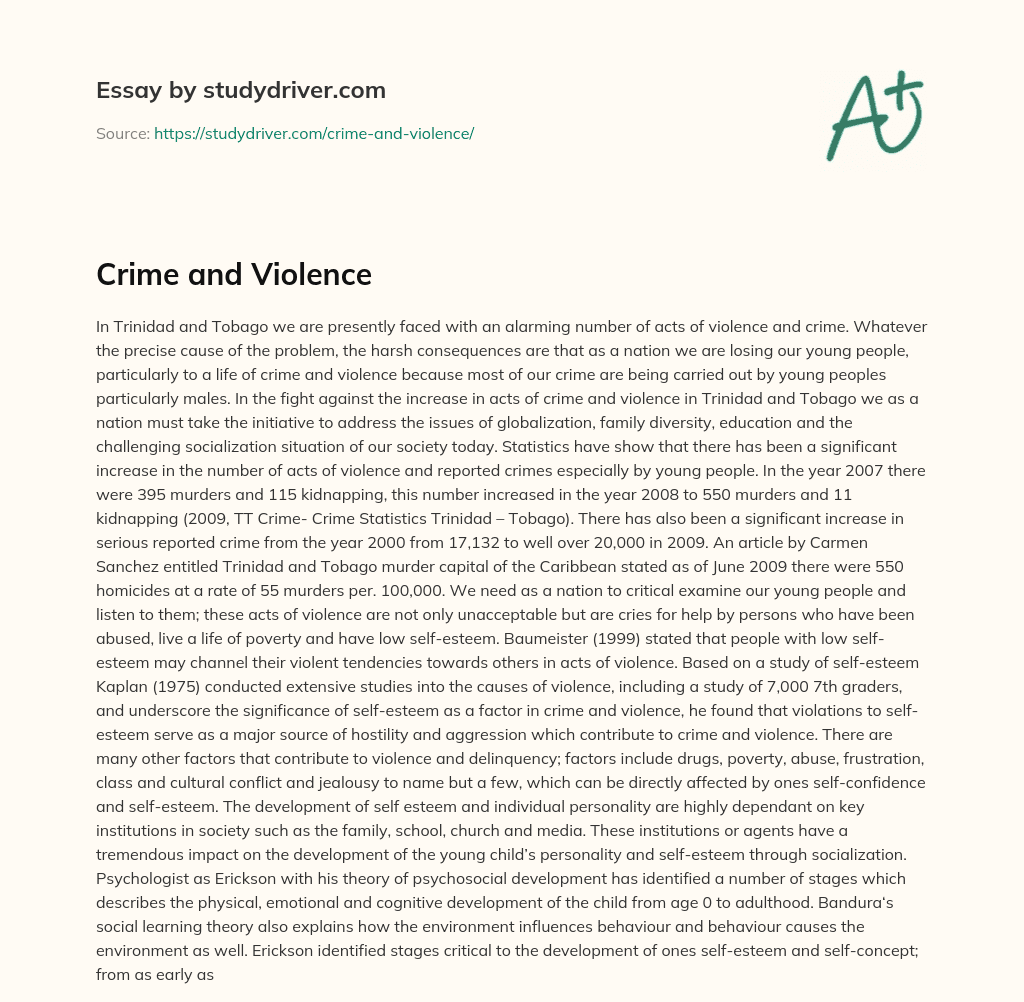Crime and Violence essay