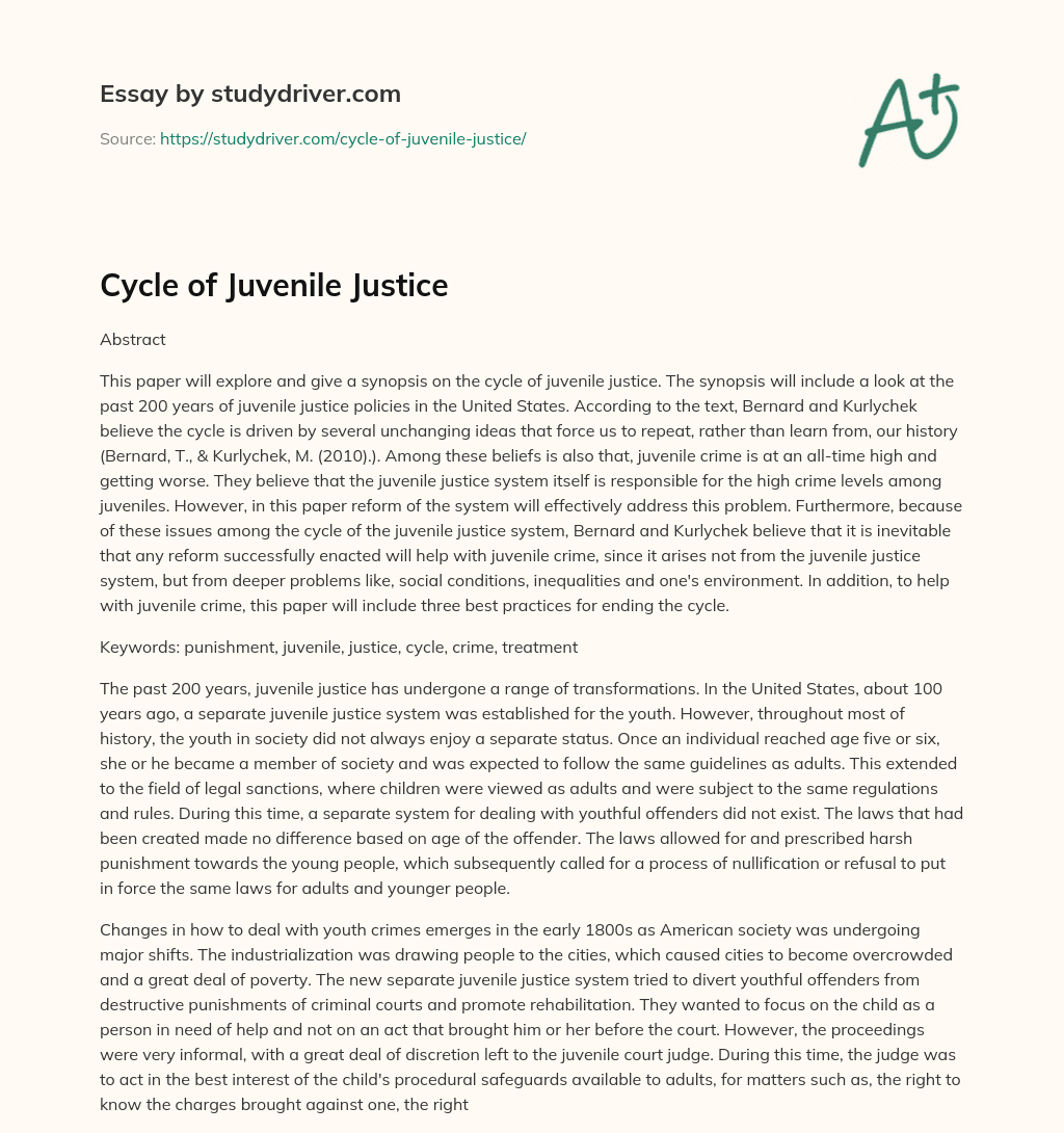 juvenile delinquency essay