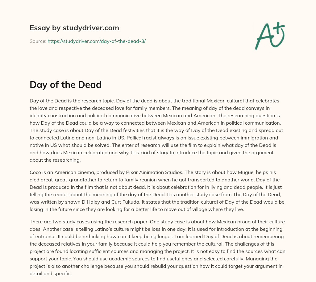 Day of the Dead essay