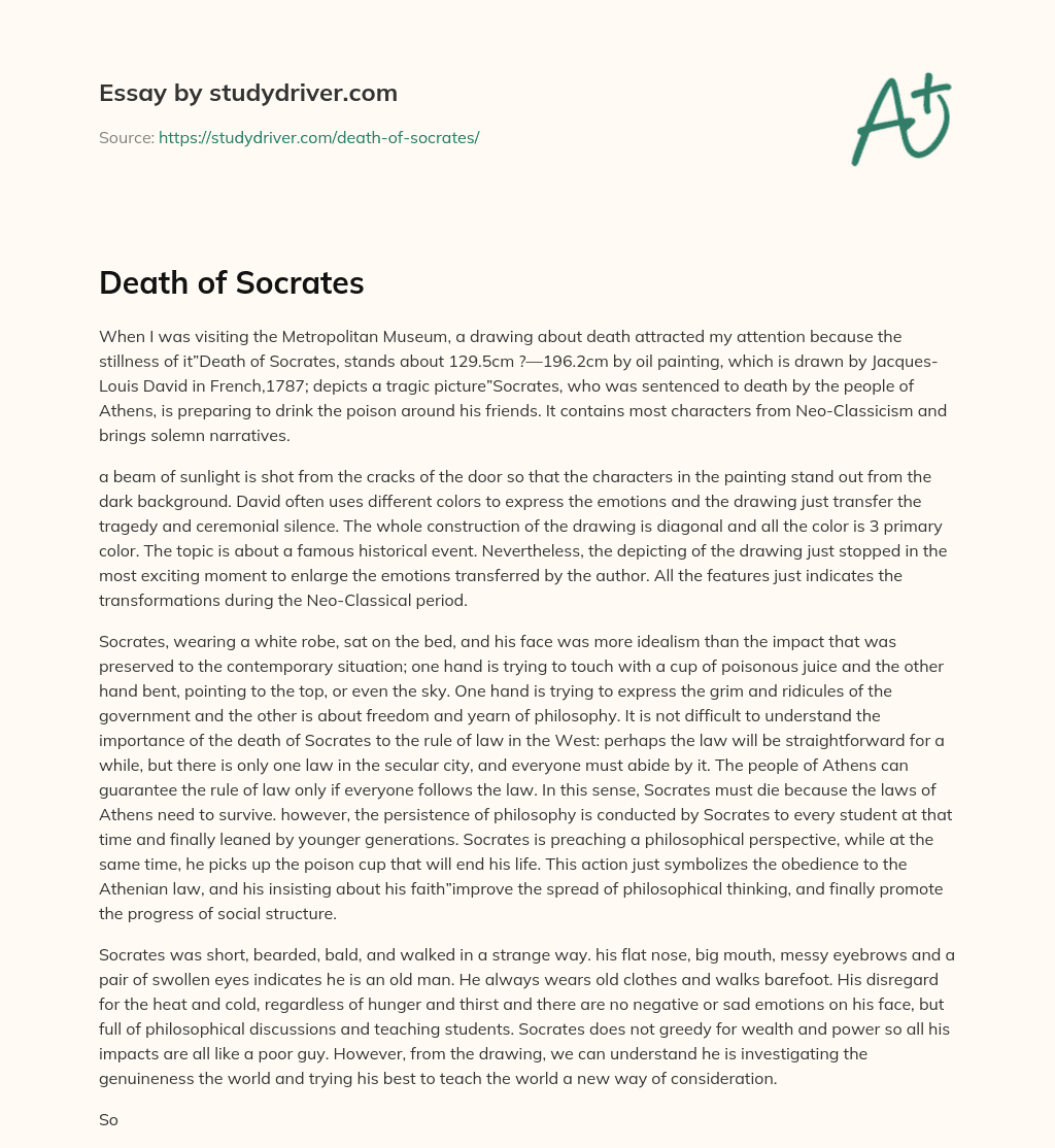 Death of Socrates essay