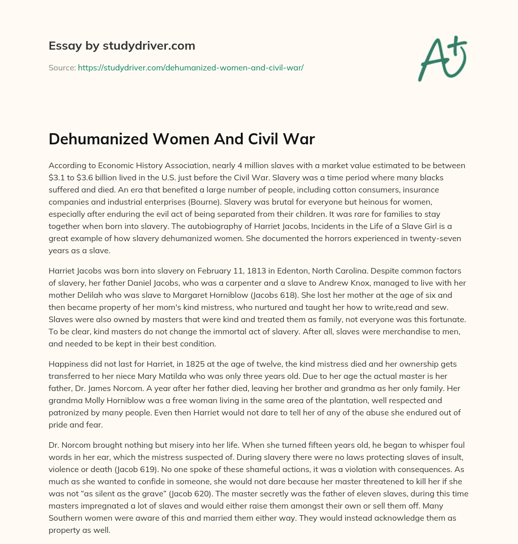 Dehumanized Women and Civil War essay