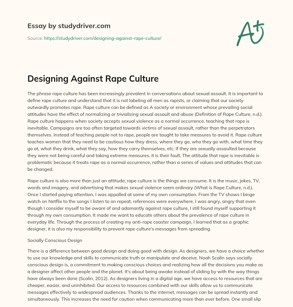 Designing against Rape Culture essay