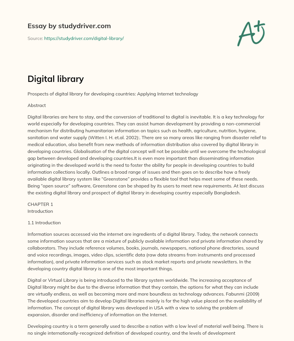 Digital Library essay