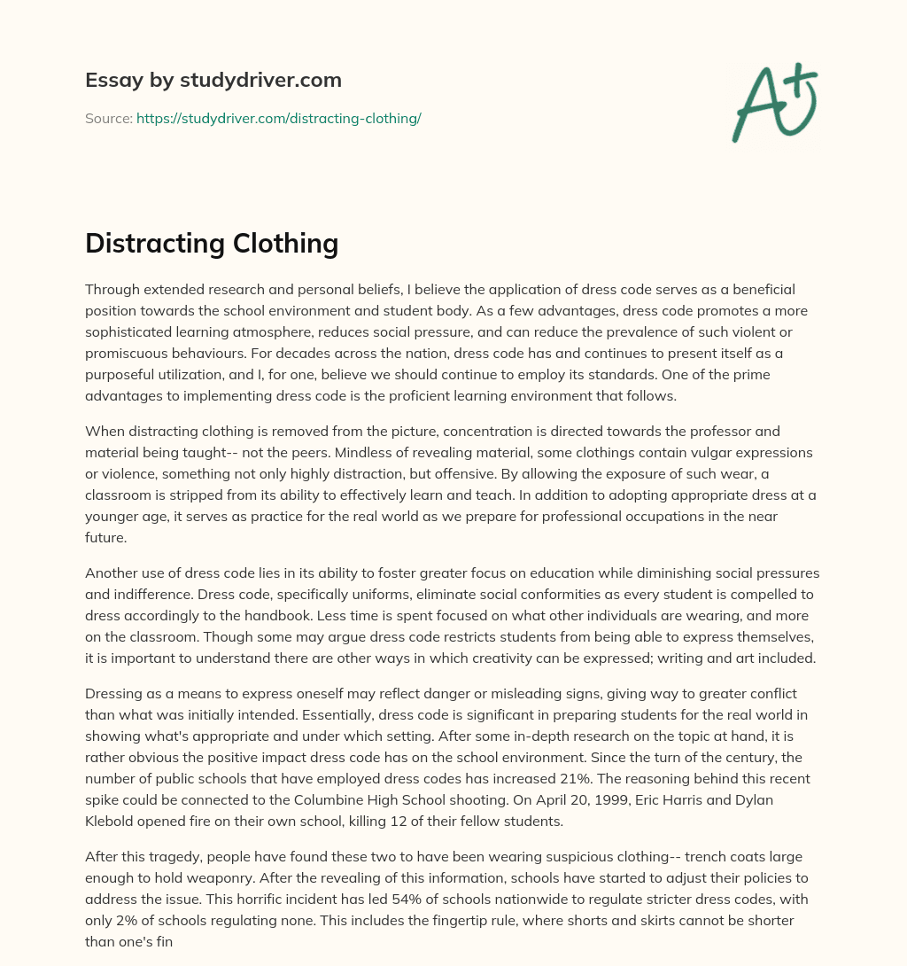 Distracting Clothing essay