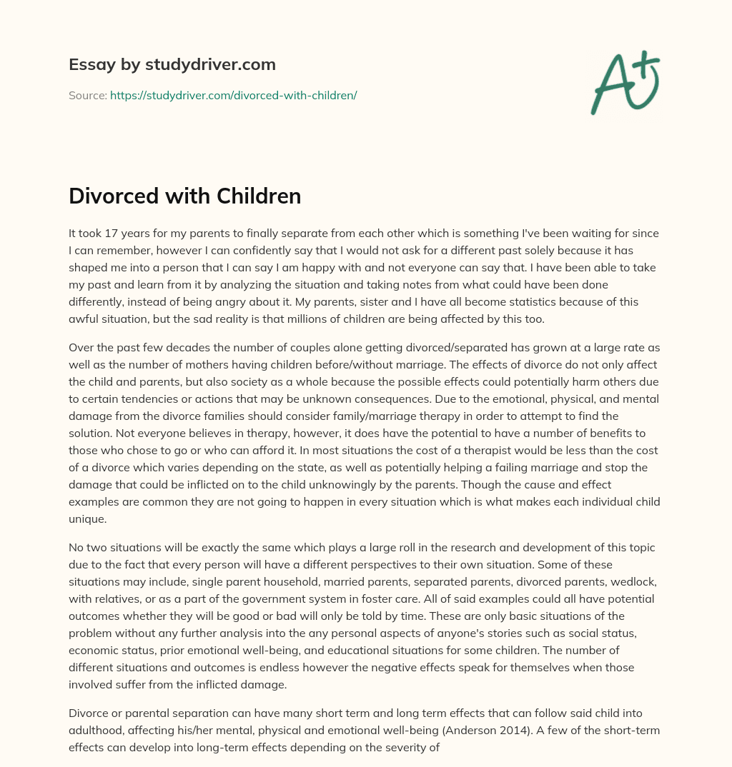 Divorced with Children essay