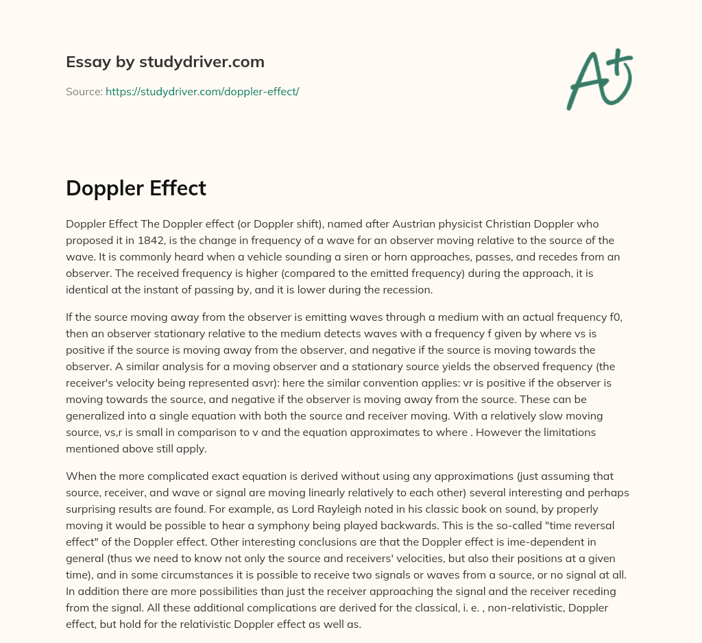 Doppler Effect essay