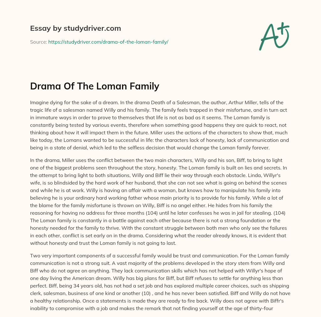 Drama of the Loman Family essay