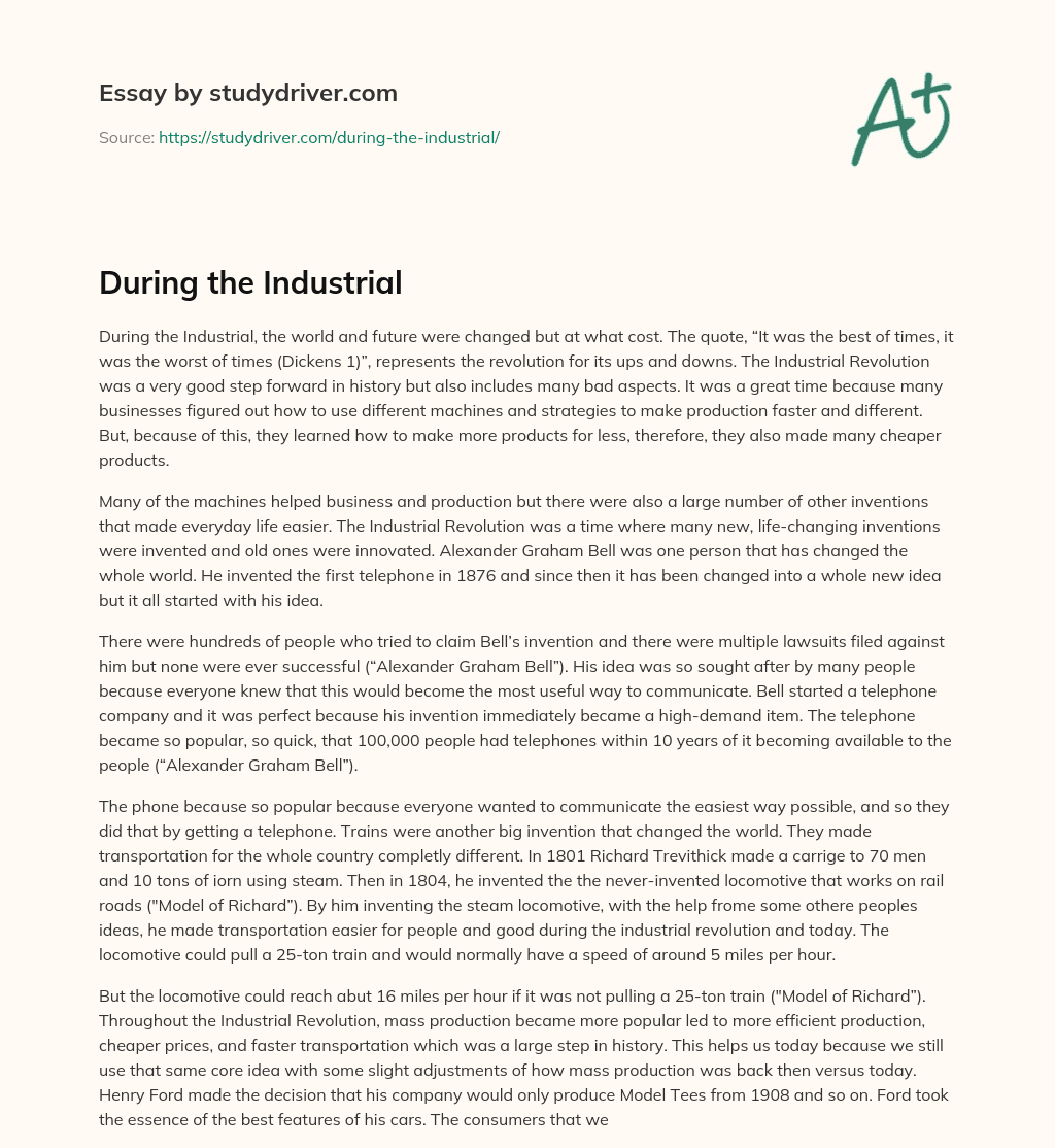 During the Industrial essay