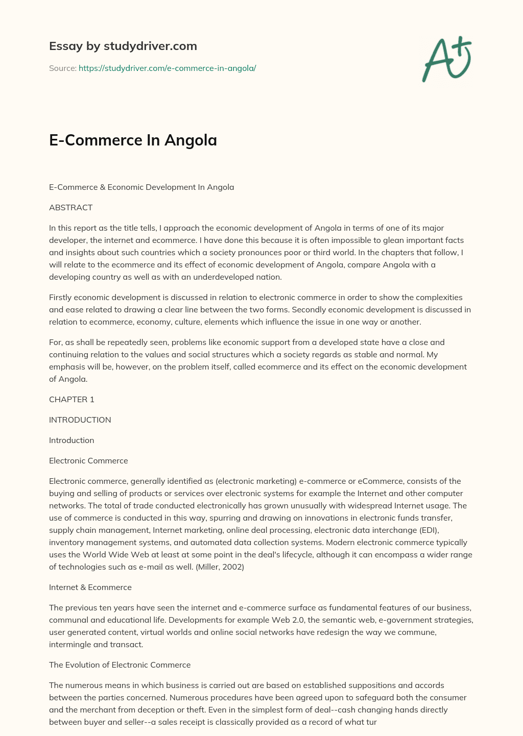 E-Commerce in Angola essay