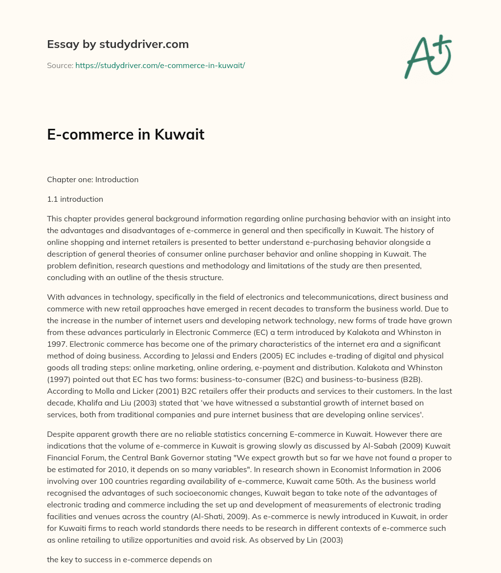 E-commerce in Kuwait essay