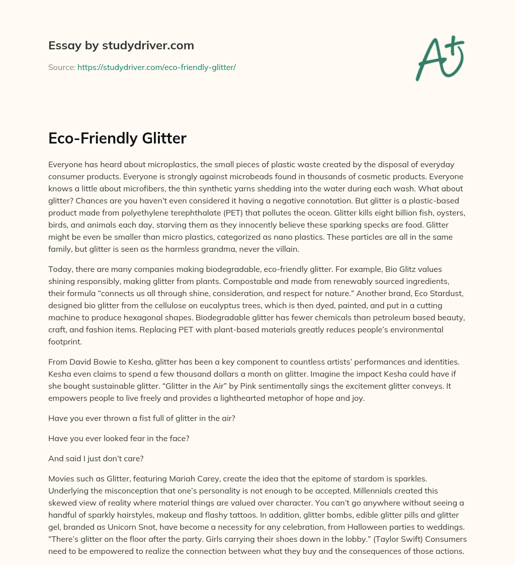 Eco-Friendly Glitter essay