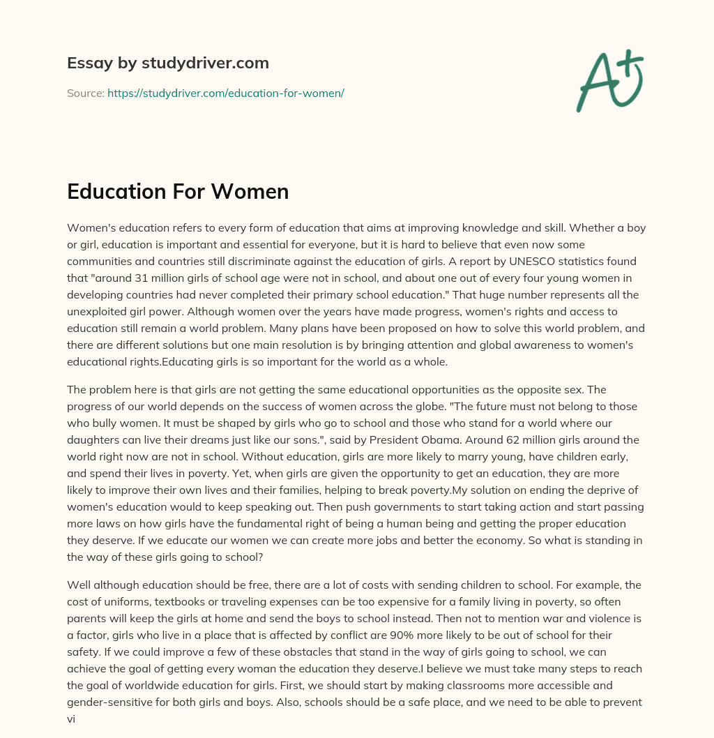 Education for Women essay