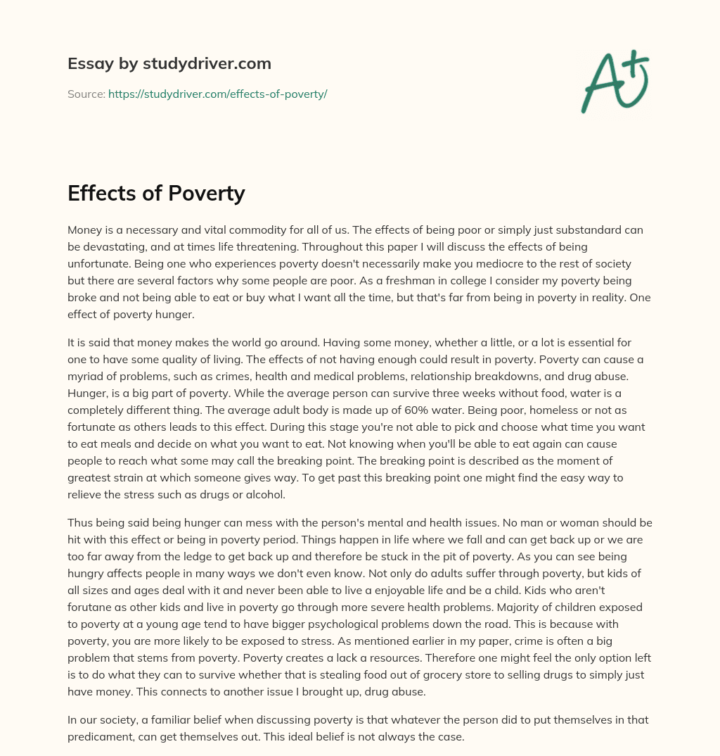 Effects of Poverty essay