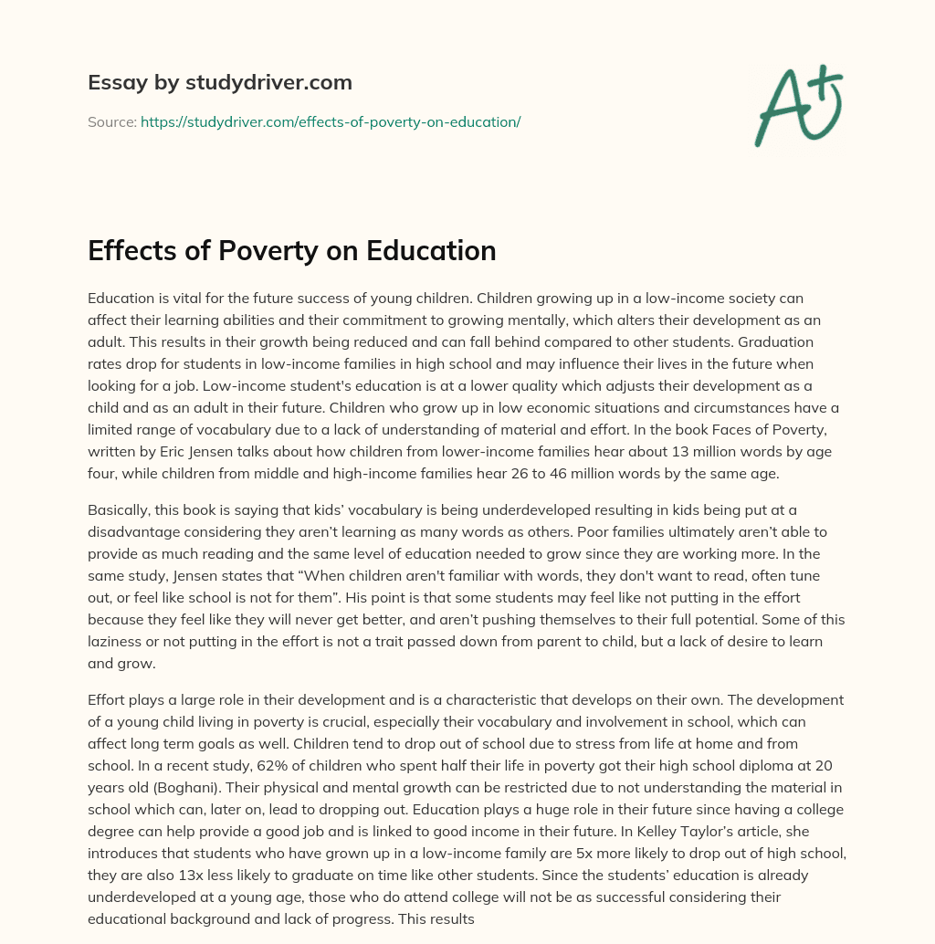 poverty essay pdf