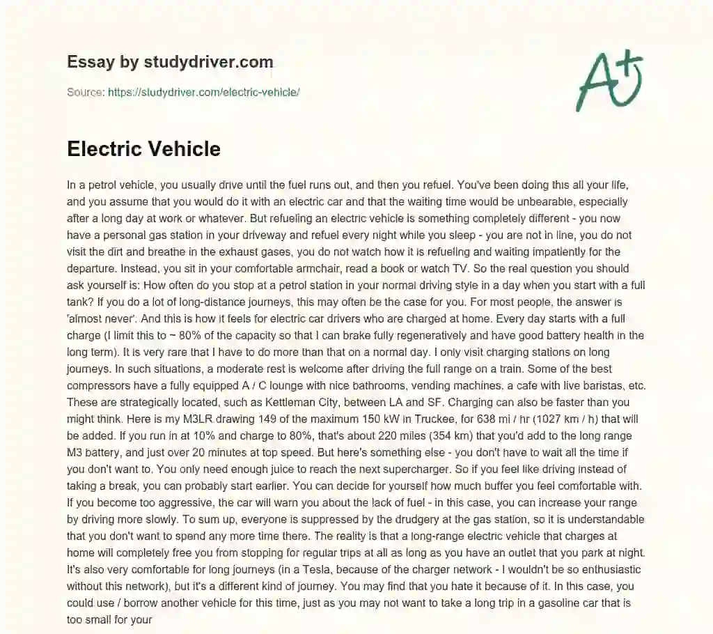 Electric Vehicle essay