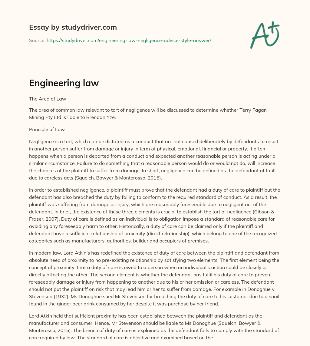 Engineering Law essay