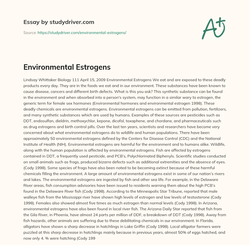 Environmental Estrogens essay