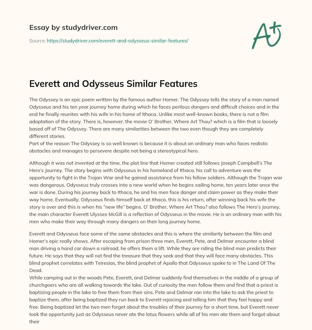 Everett and Odysseus Similar Features essay