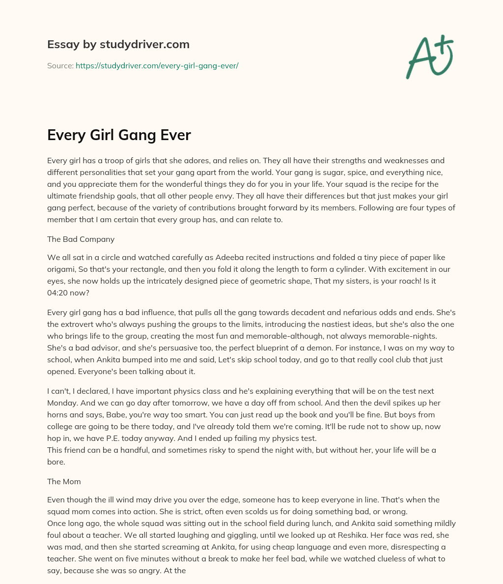 Every Girl Gang Ever essay