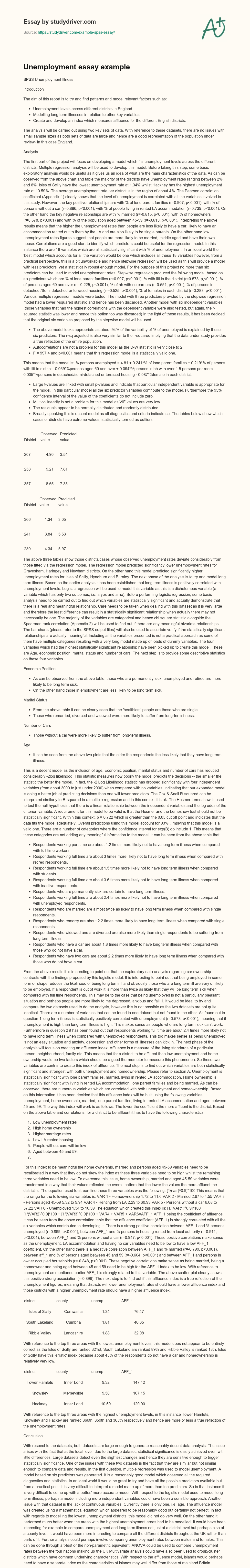 Unemployment Essay Example essay