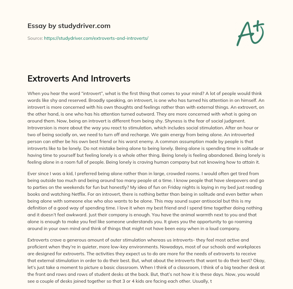Extroverts and Introverts essay