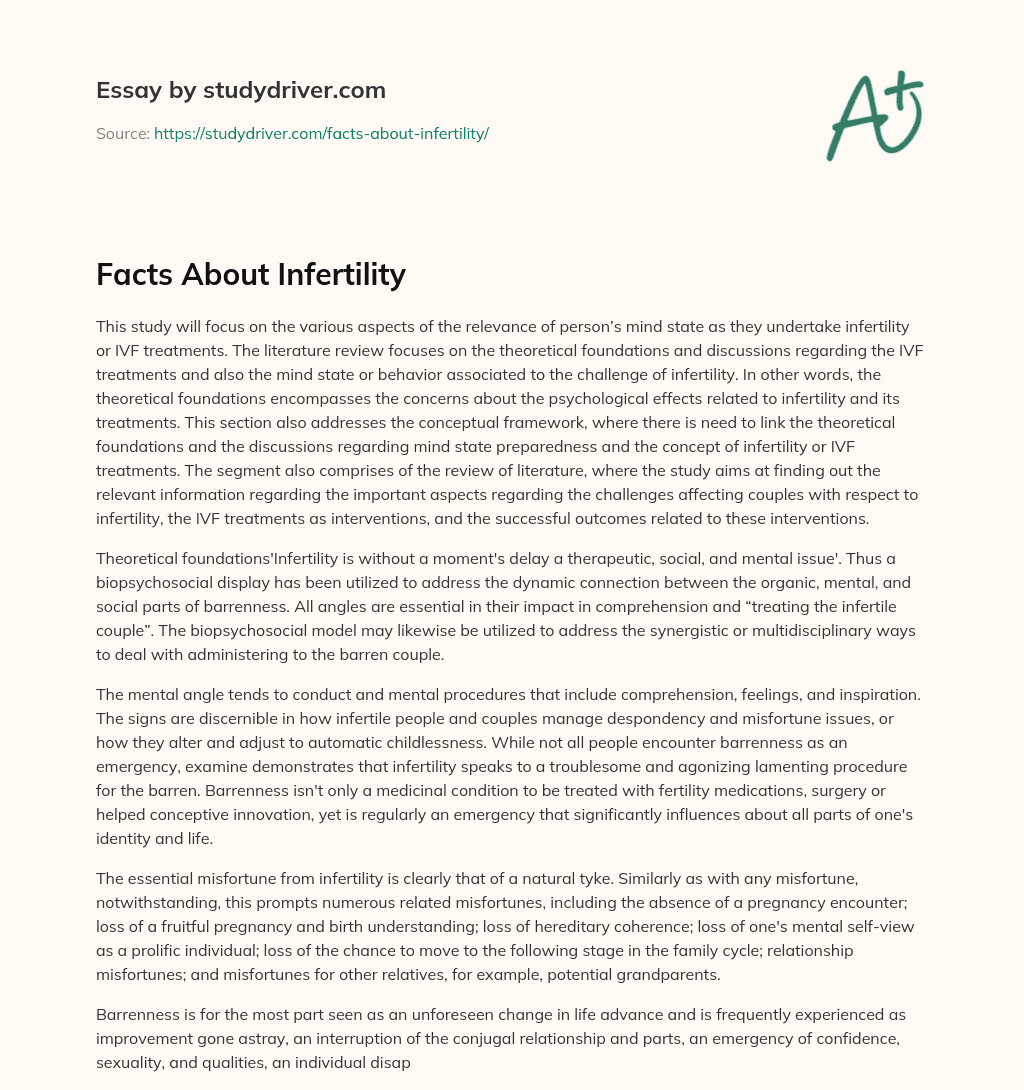 Facts about Infertility essay