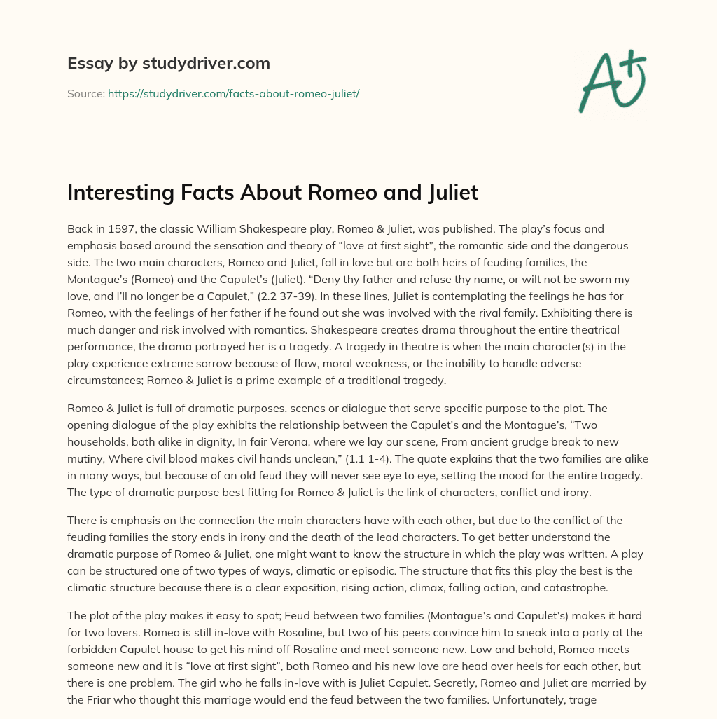 Interesting Facts about Romeo and Juliet essay