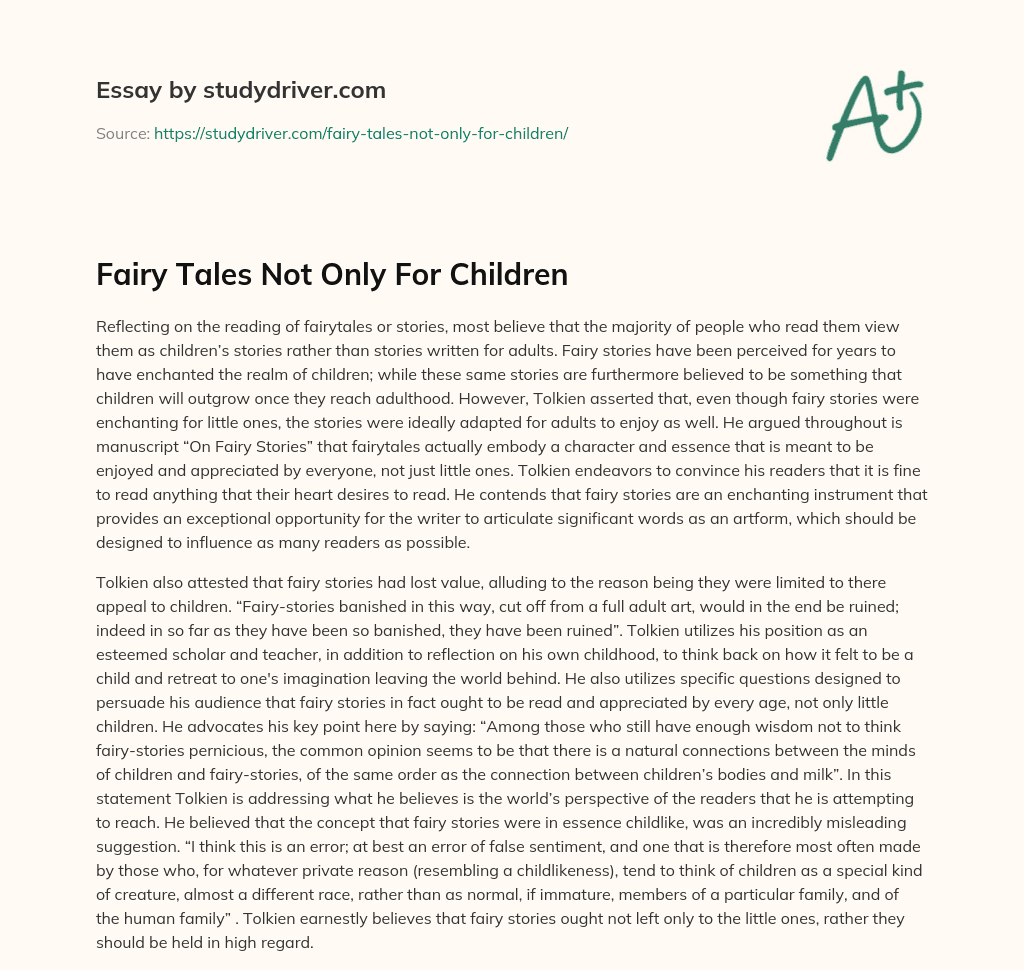 Fairy Tales not only for Children essay