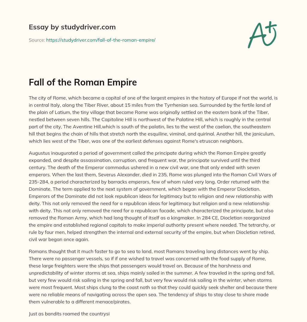 Fall of the Roman Empire essay