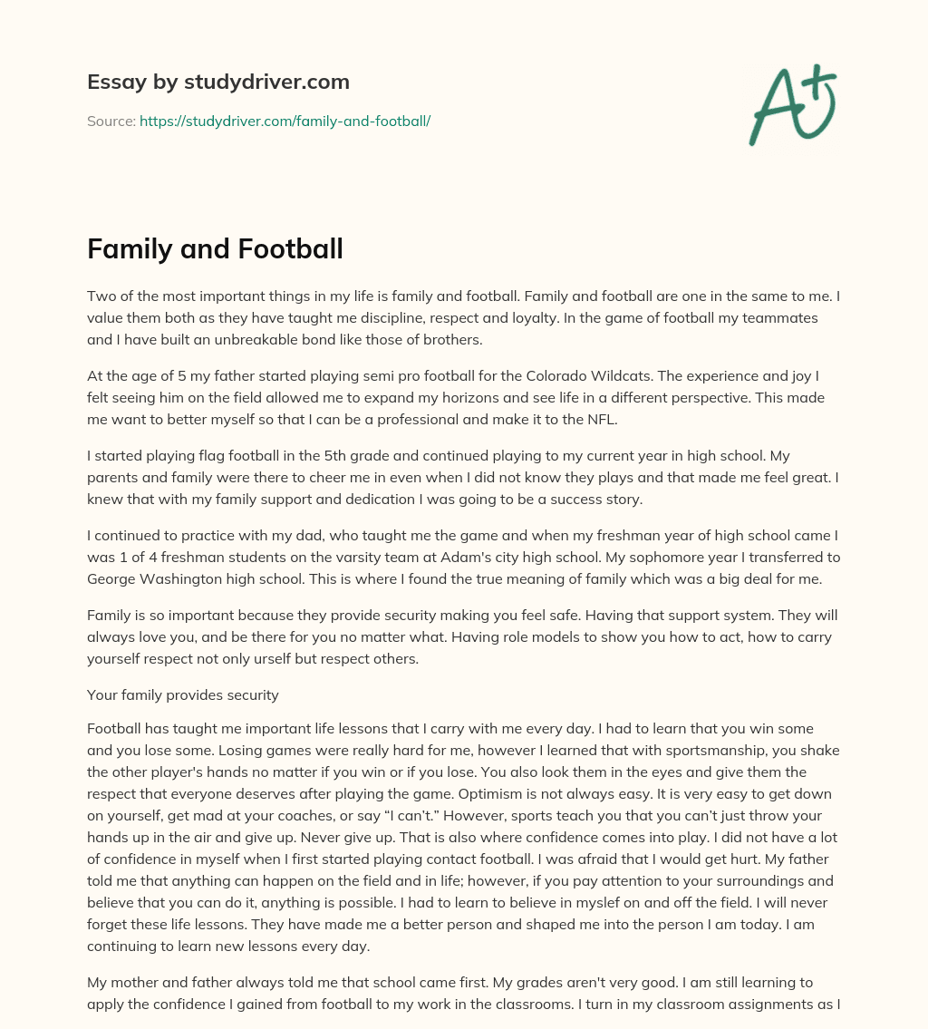 Family and Football essay