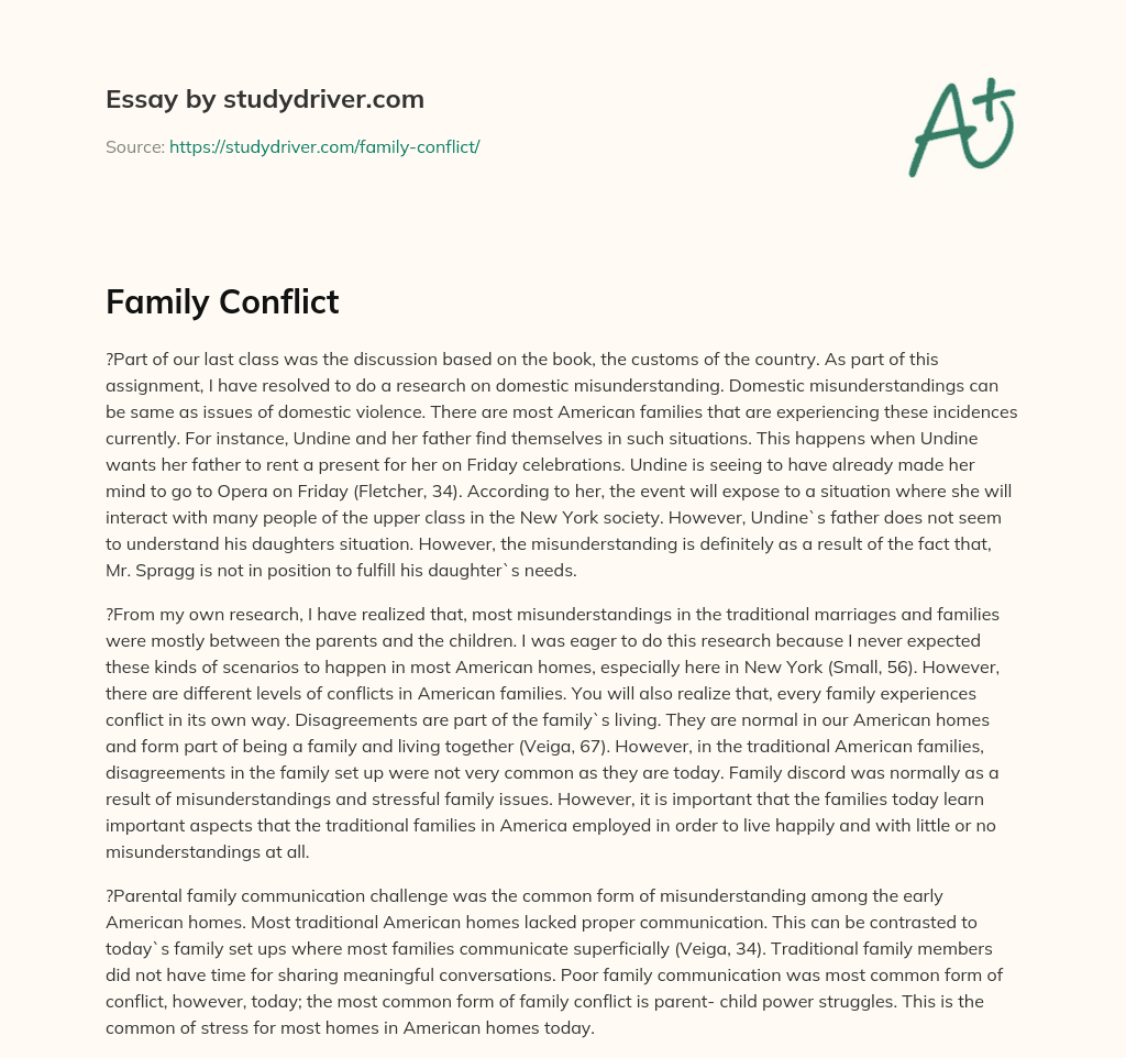 Family Conflict essay