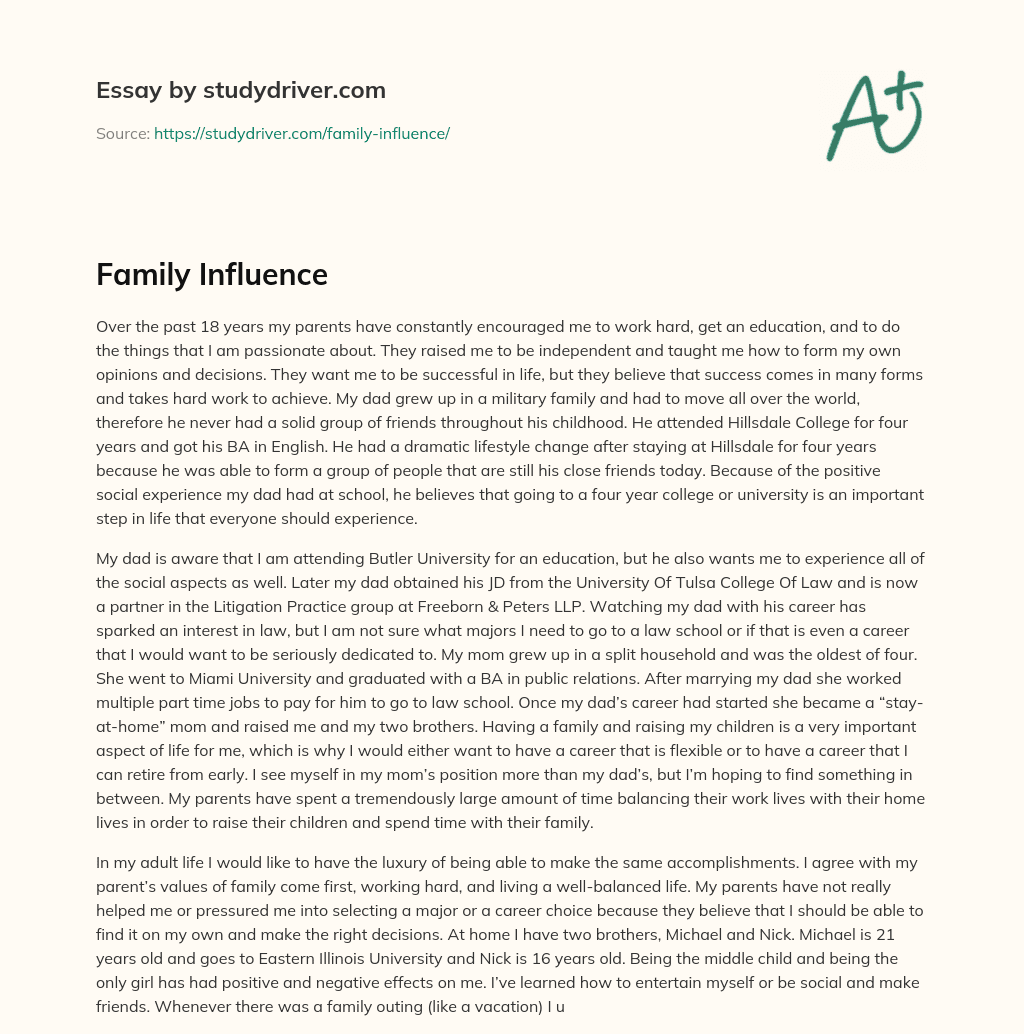 Family Influence essay