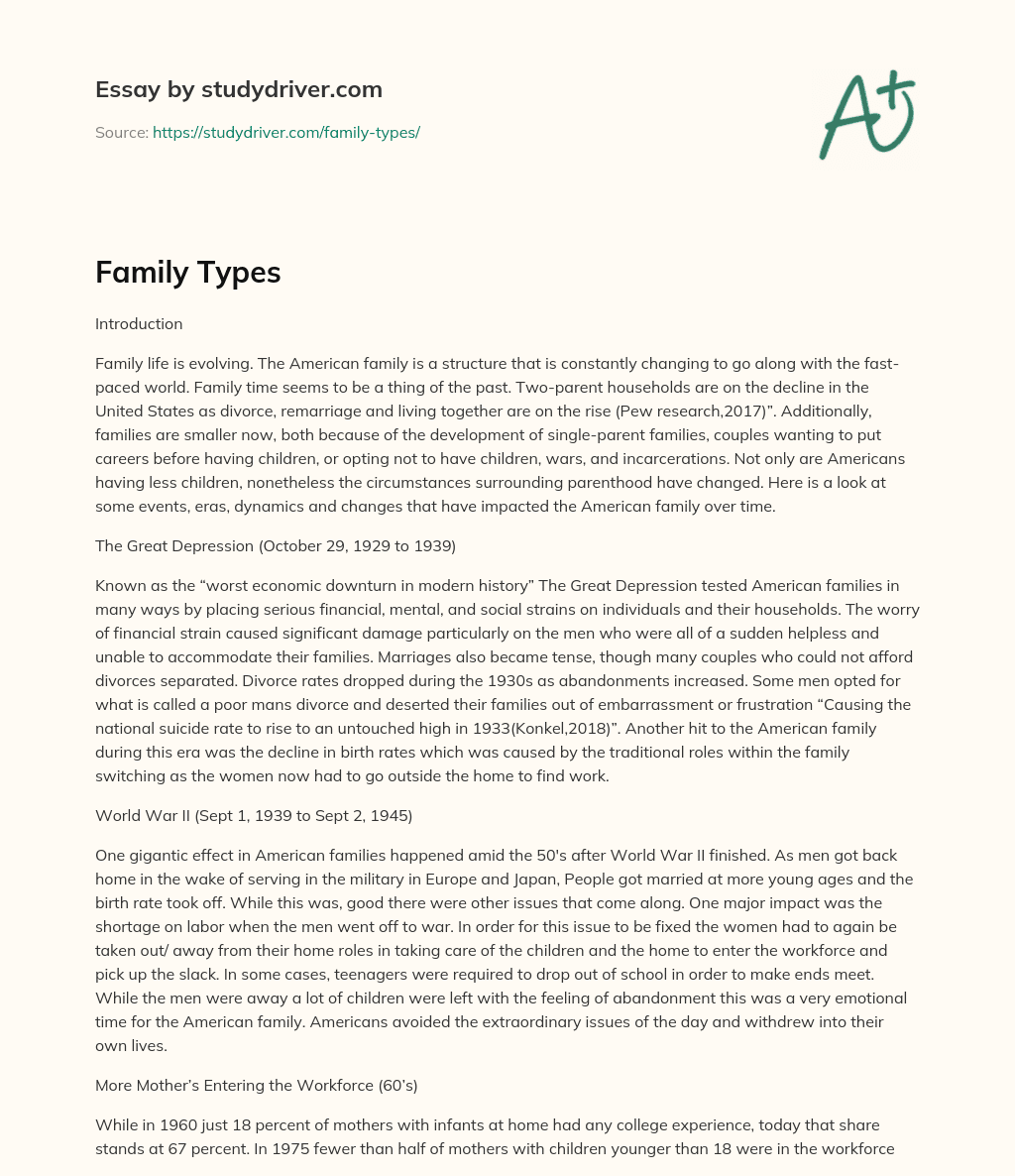 Family Types essay
