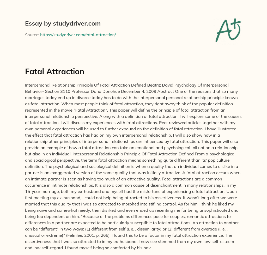 Fatal Attraction essay