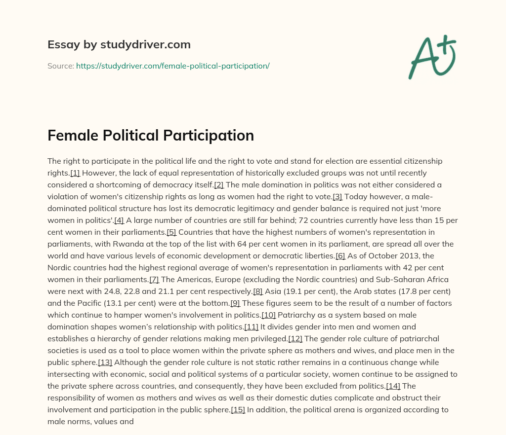 Female Political Participation essay