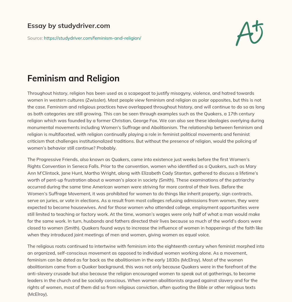 feminism and religion essay