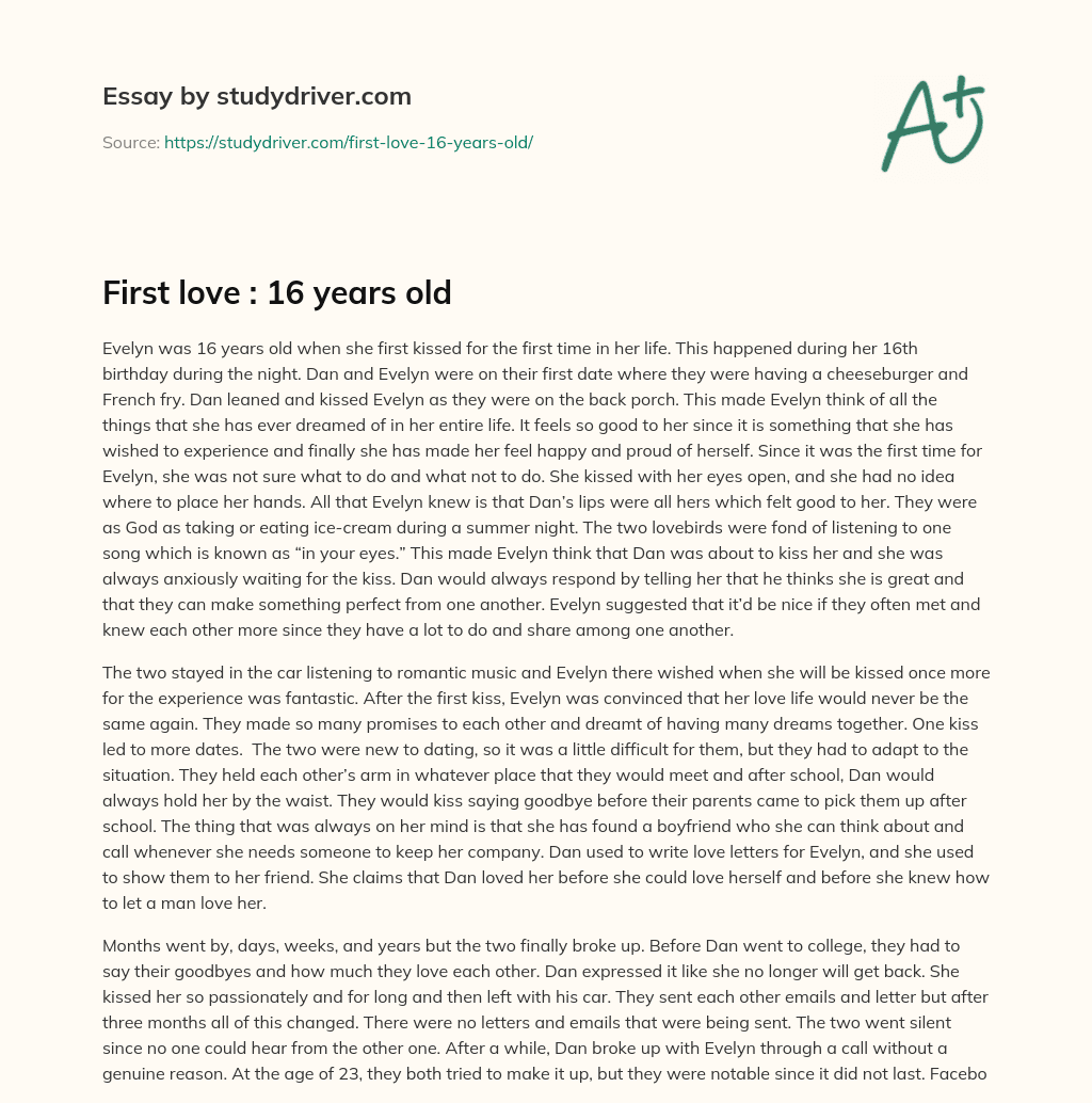 First Love : 16 Years Old essay