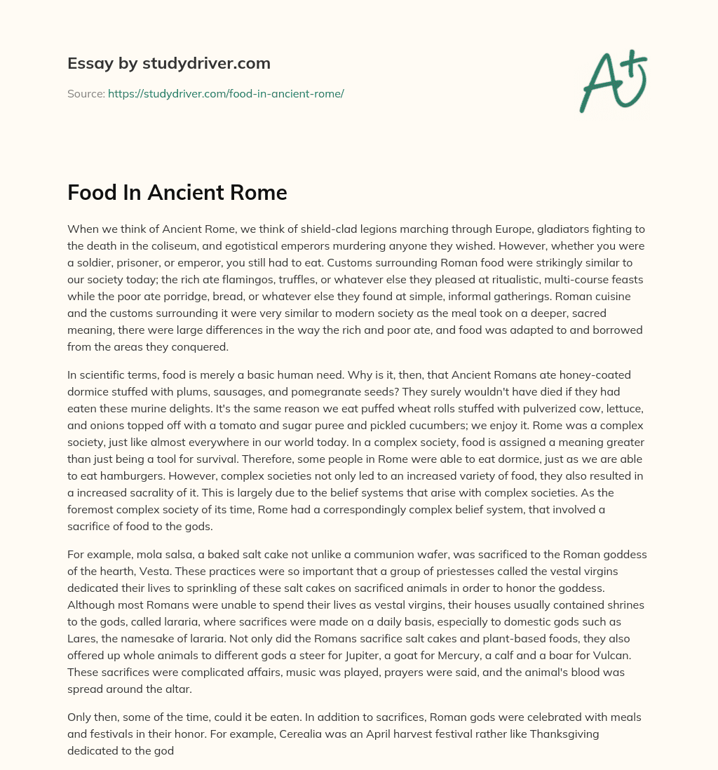 Food in Ancient Rome essay