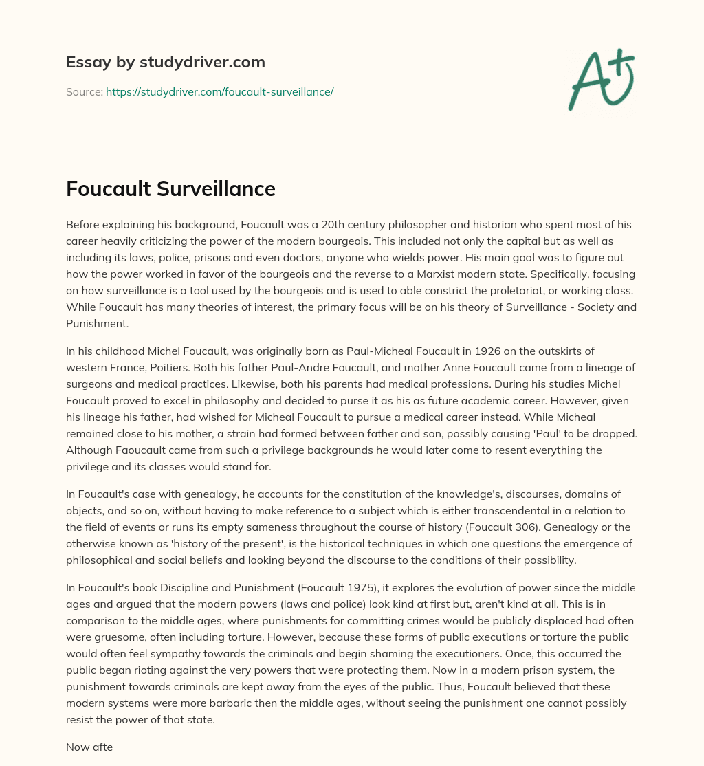 Foucault Surveillance essay
