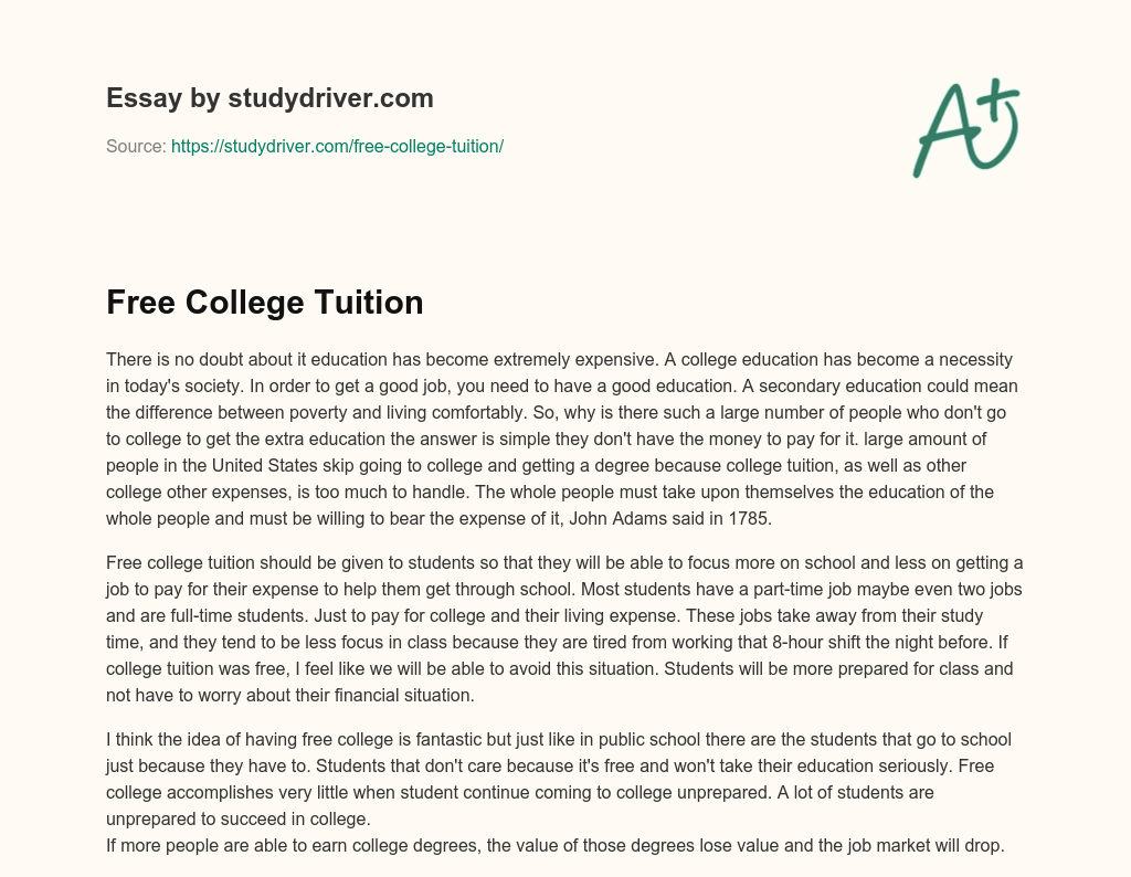 Free College Tuition essay