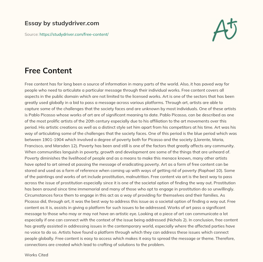 Free Content essay