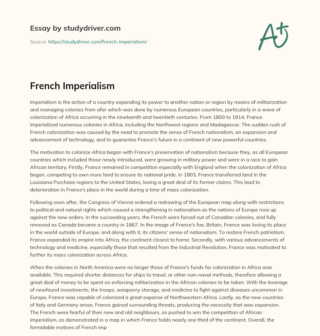 French Imperialism essay