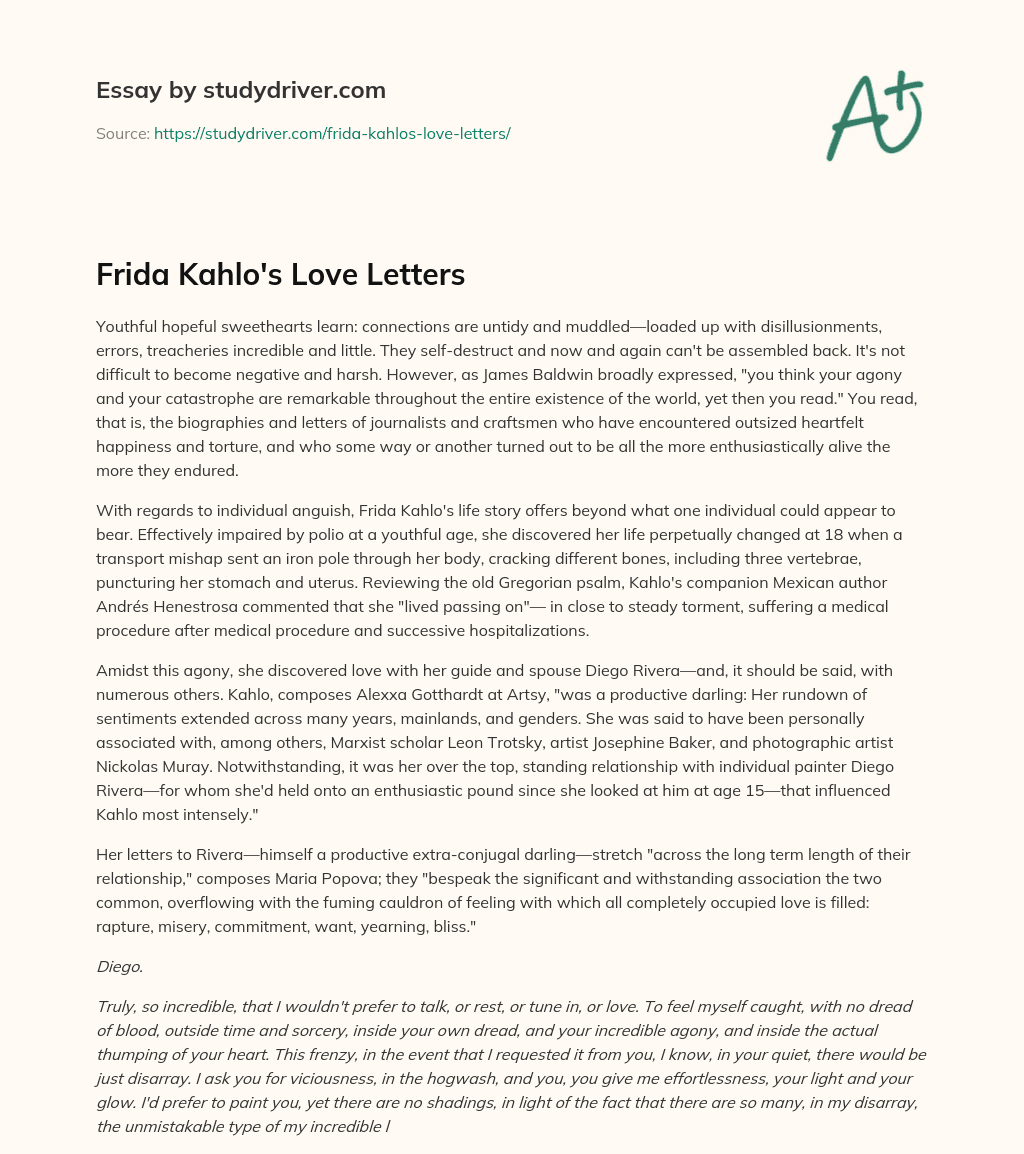 Frida Kahlo’s Love Letters essay