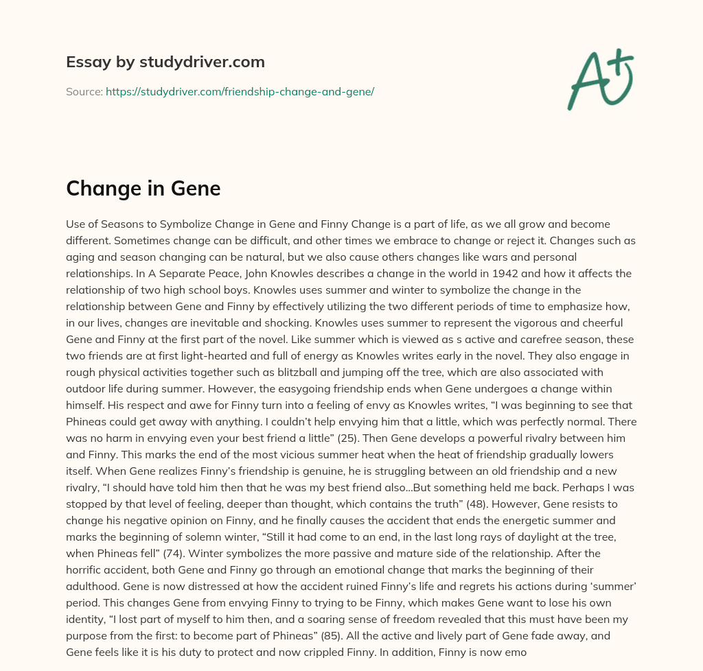 Change in Gene essay