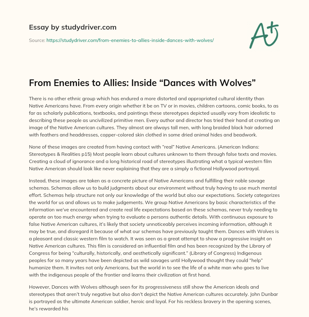 From Enemies to Allies: Inside “Dances with Wolves” essay