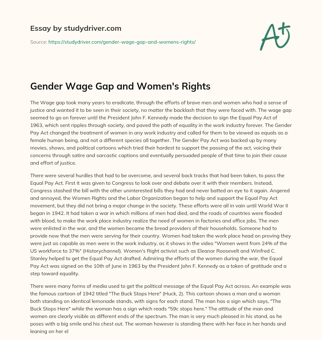 Gender Wage Gap and Women’s Rights essay