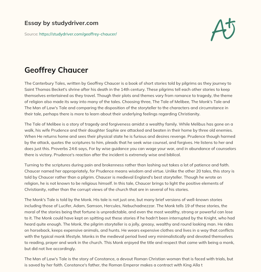 Geoffrey Chaucer essay