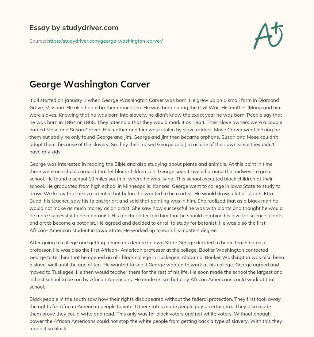 George Washington Carver essay