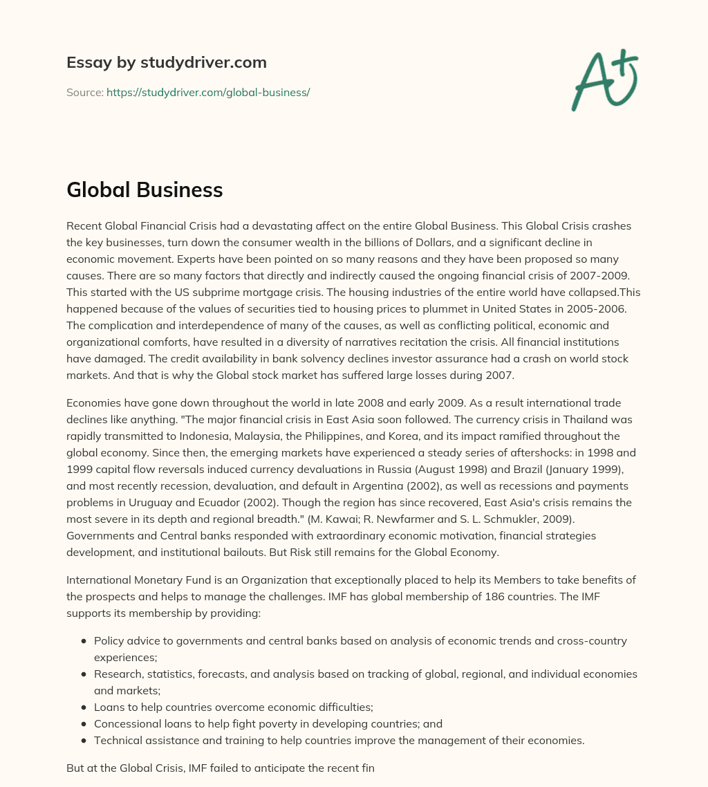 Global Business essay