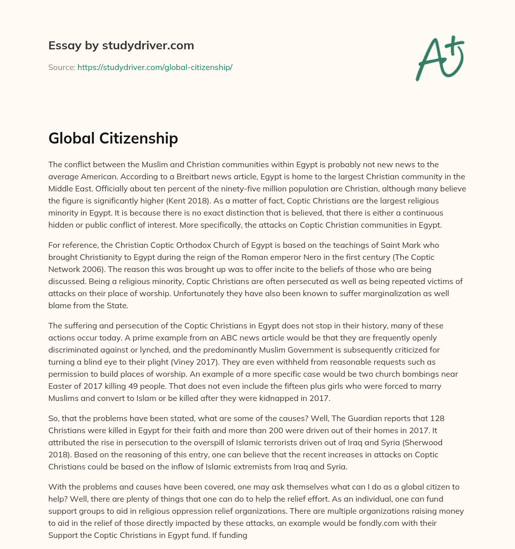 Global Citizenship essay